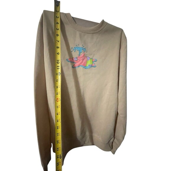 SPONGEBOB SQUAREPANTS SWEATSHIRTMEN SMALL BEIGE New With Tags - Picture 7 of 16